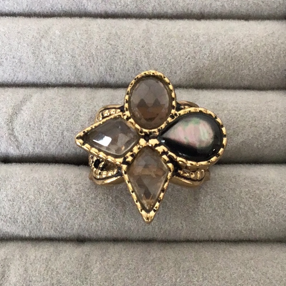 Studio Barse Gold Ring with Black Accents - Picture 5 of 9